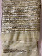 Gold Net Embroidered Fabric by Yard – 46" Wide | 38" Embroidery Width