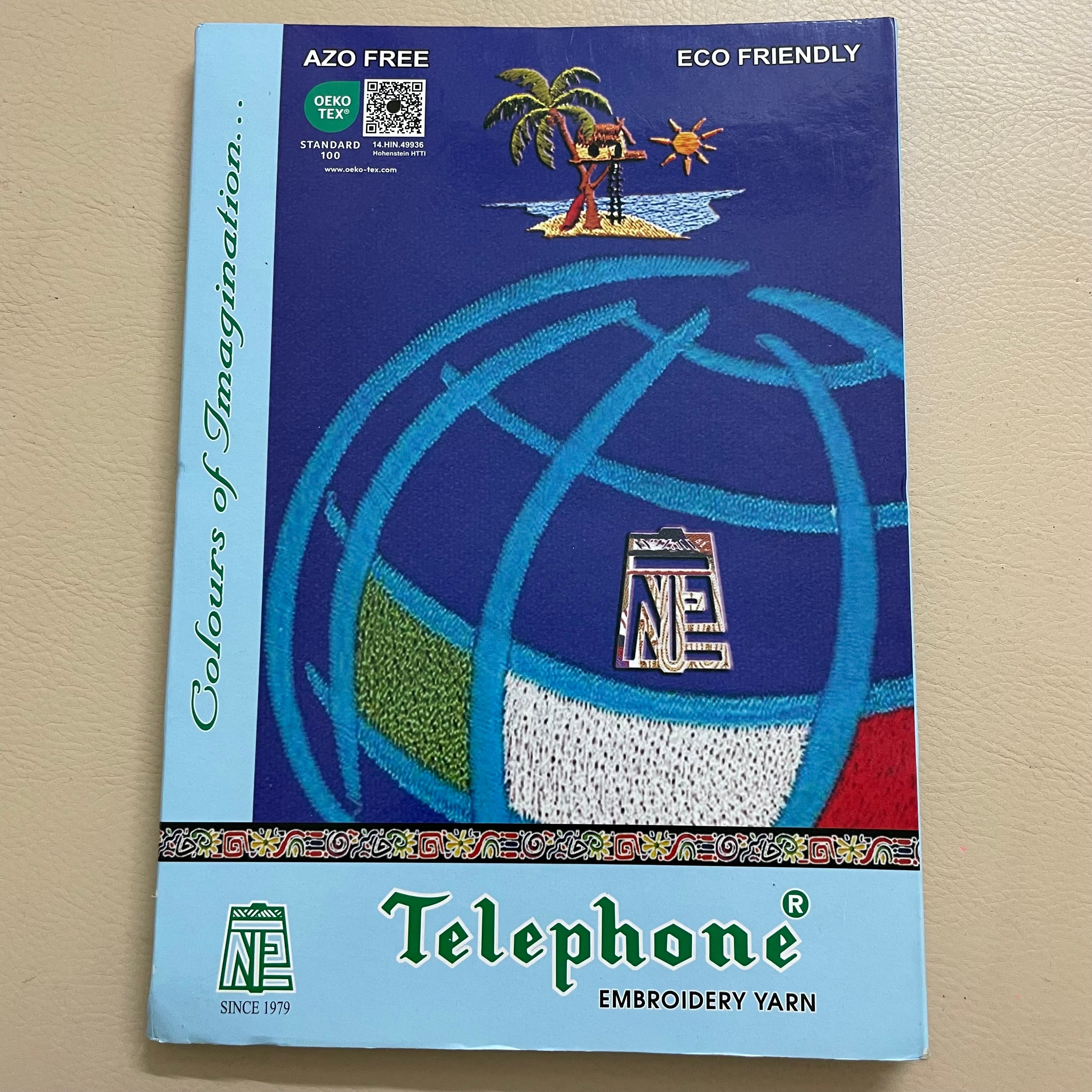 Telephone Embroidery Thread Shade Card - Filament Yarn Color Chart