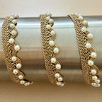 Gold Zari Scalloped Lace with Pearl Edging - 9 Yard Roll