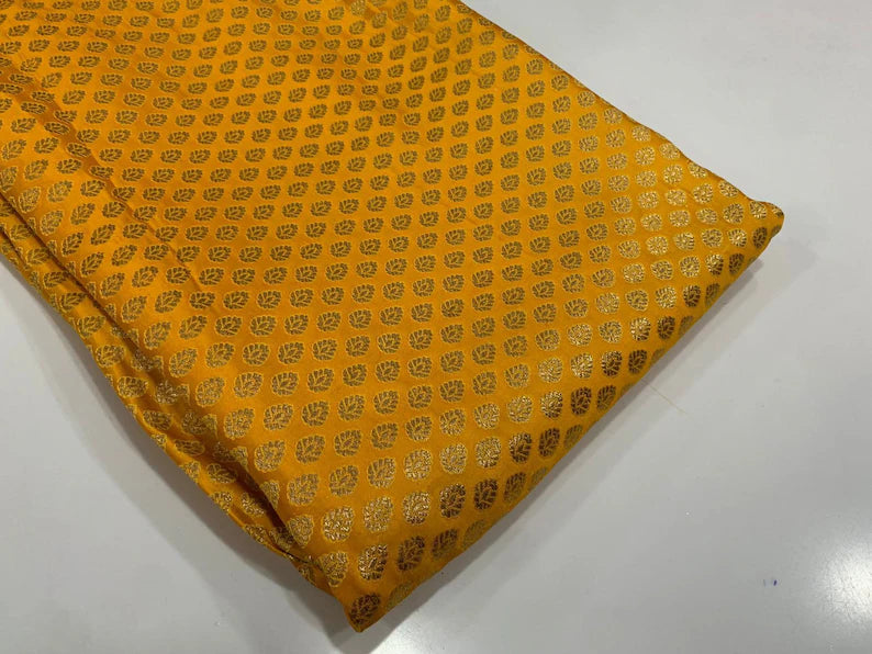 Fabric by Yard – Gold Zari Brocade