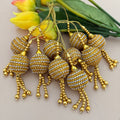 Gold Rhinestone Latkan Tassels Pair – Bridal Hanging Embellishment