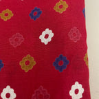 Red Indian Block Print Cotton Fabric by Yard Floral Motif - 42" Wide