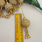 Gold Rhinestone Latkan Tassels Pair – Bridal Hanging Embellishment