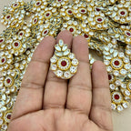 Gold Rhinestone Stone Studded Floral Patches – Pack of 10