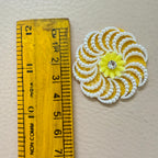 Sunflower Yellow Pearl Swirl Flower Appliques 4.5cm Craft Embellishments - Pack of 10