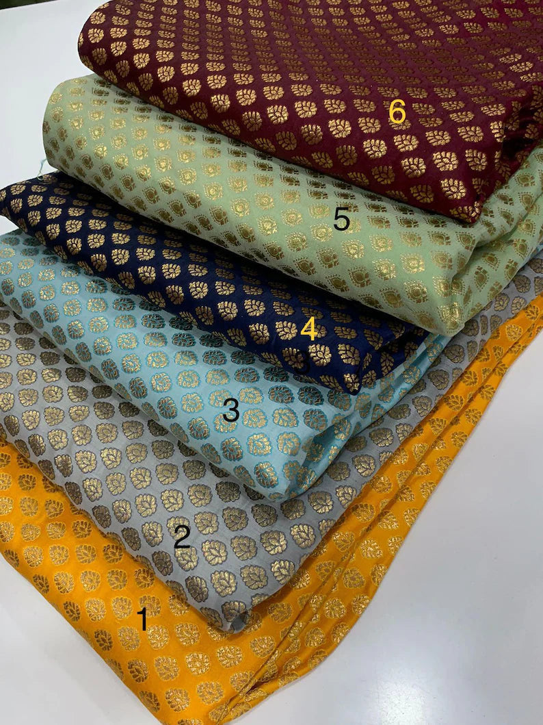 Fabric by Yard – Gold Zari Brocade