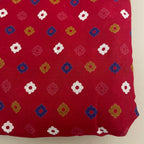 Red Indian Block Print Cotton Fabric by Yard Floral Motif - 42" Wide