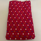 Red Indian Block Print Cotton Fabric by Yard Floral Motif - 42" Wide