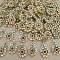 Gold Rhinestone Stone Studded Floral Patches – Pack of 10
