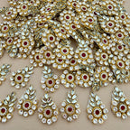 Gold Rhinestone Stone Studded Floral Patches – Pack of 10