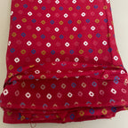 Red Indian Block Print Cotton Fabric by Yard Floral Motif - 42" Wide
