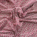 Close-up of red paisley patterned fabric