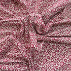 Close-up of red paisley patterned fabric