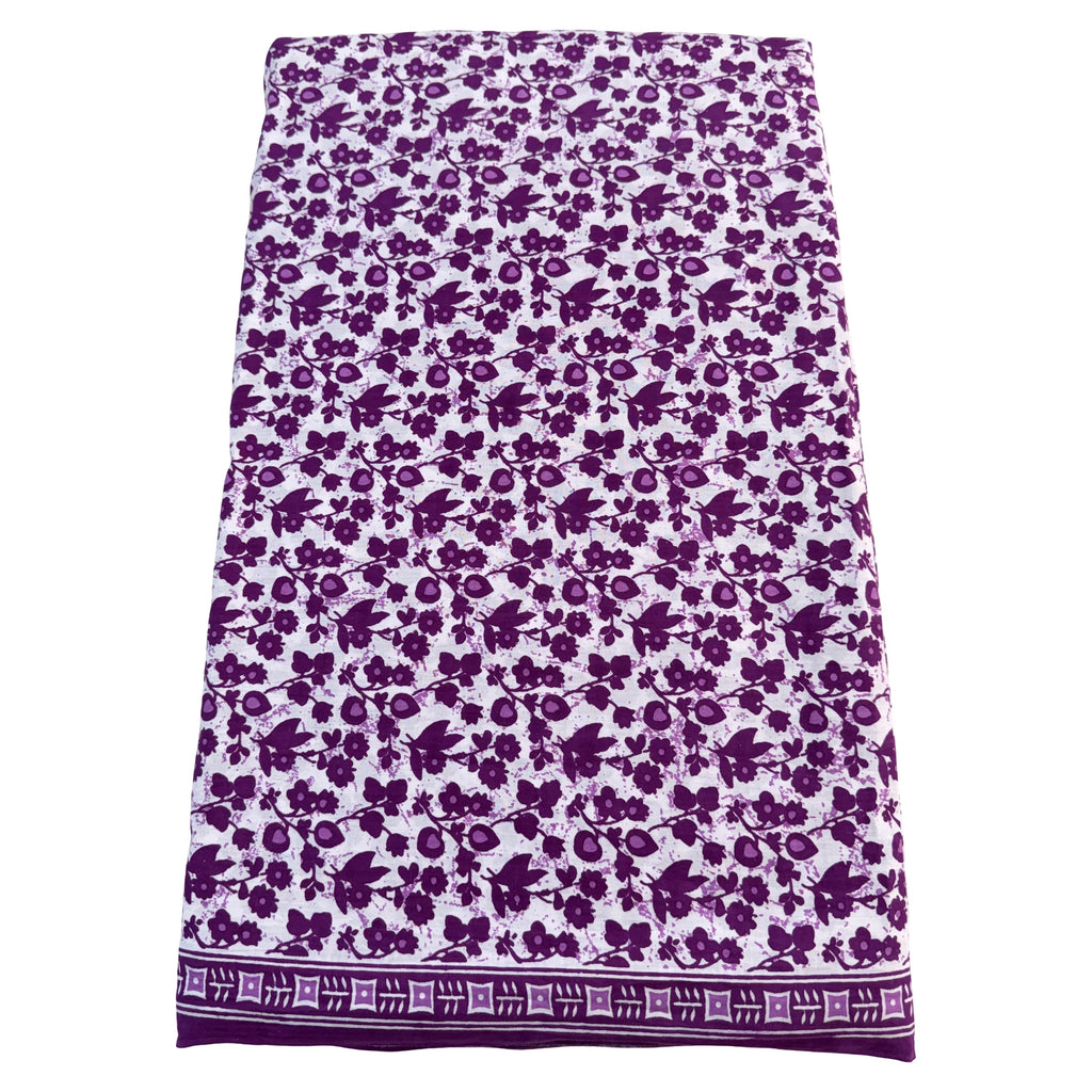 Purple floral patterned skirt on a white background