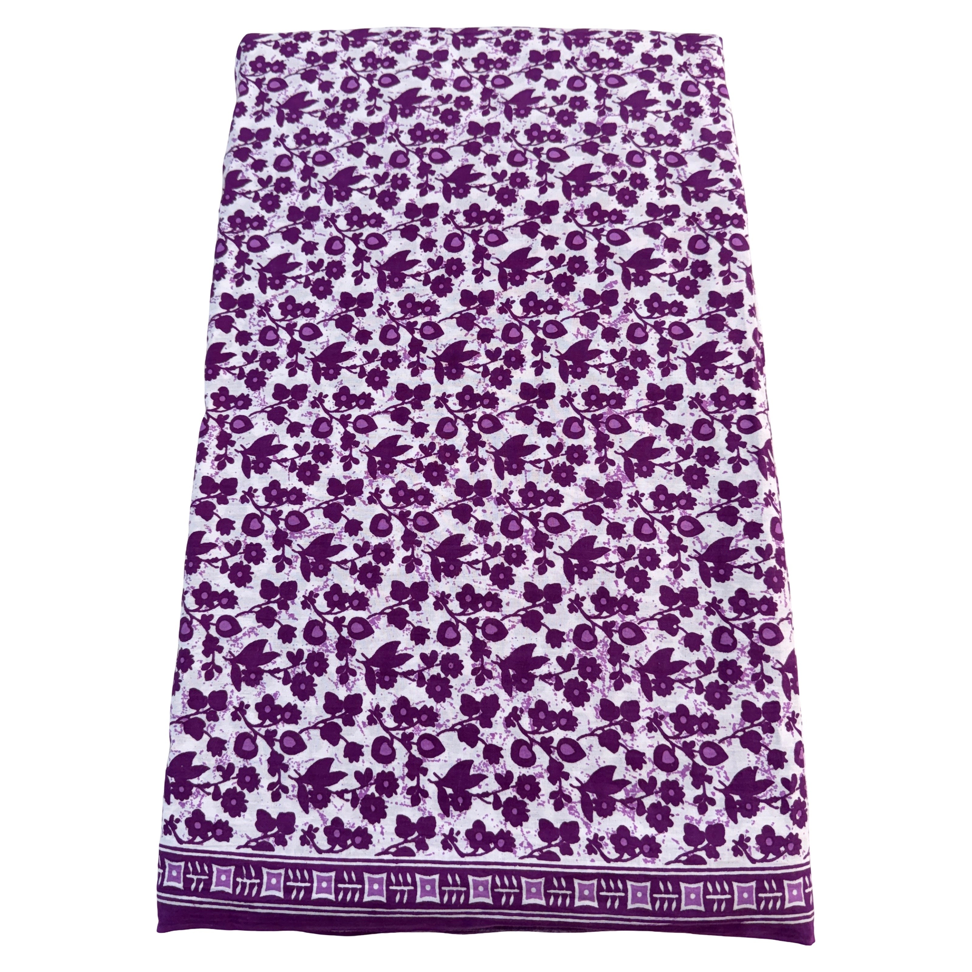Purple floral patterned skirt on a white background