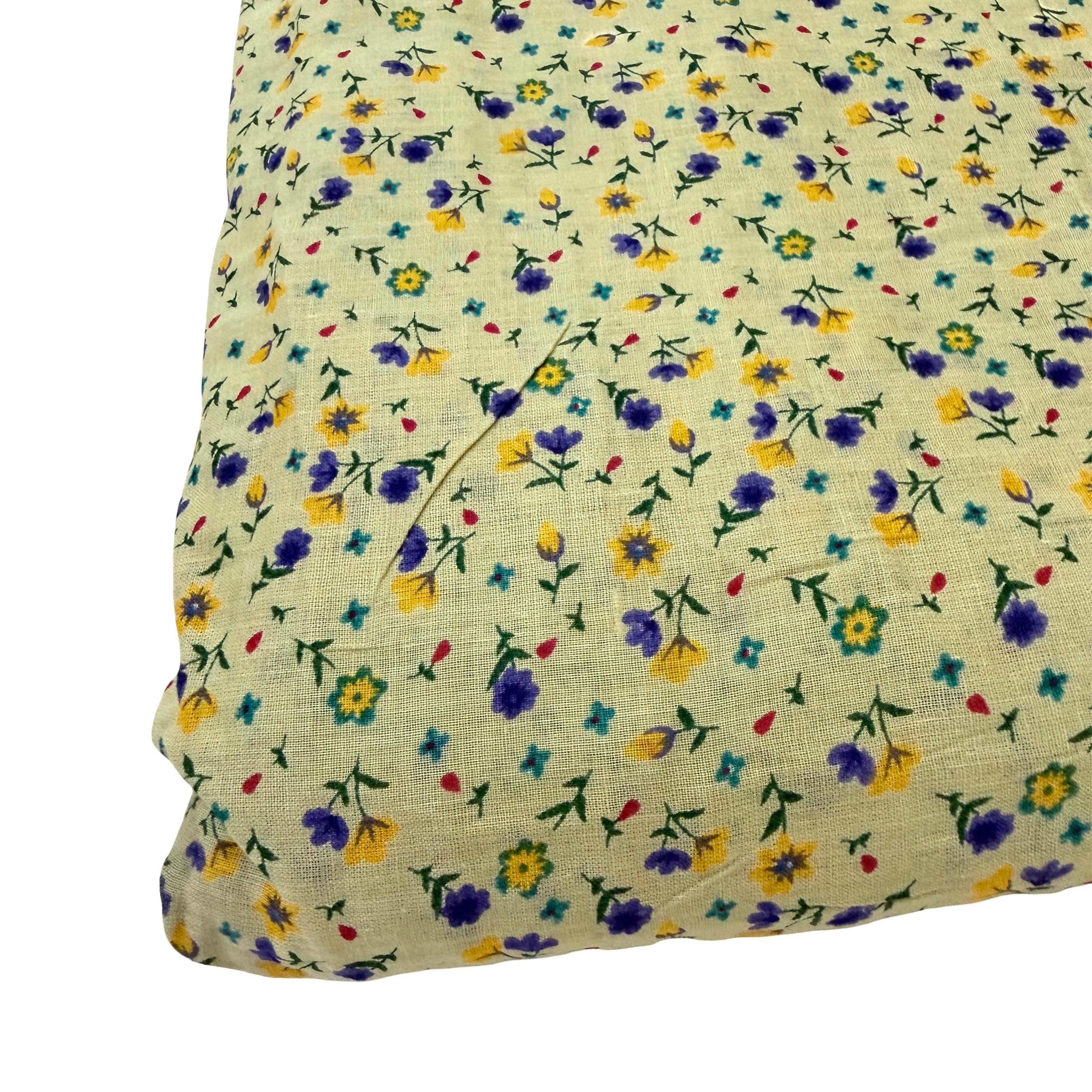 Yellow Multicolor Ditsy Floral Printed Cotton Fabric – 44" Width