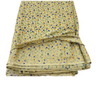 Folded fabric with floral pattern on a white background