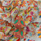 Sky Blue Multicolor Paisley Floral Sequin Embroidered Fabric – 46" Width