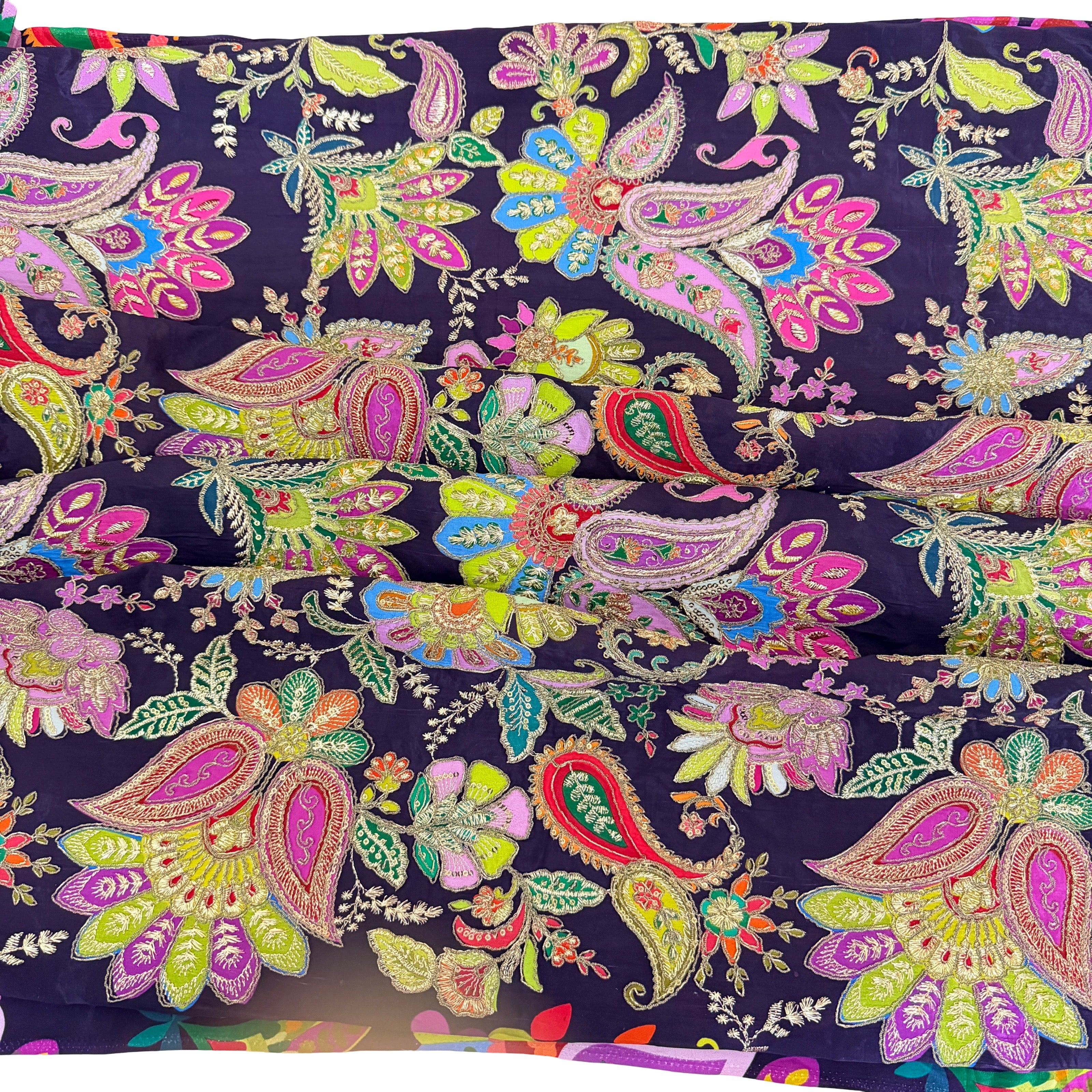 Colorful paisley pattern on a dark background