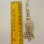 Gold Crystal Cluster Ball Latkan with Rhinestone Spacer & Gold Bead Tassel – Set of 2