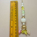 Pastel Multicolour Pearl Bead Ball Latkan with Gold Jhumka & Teardrop Drops – Set of 10
