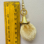 Gold Zari Pom Pom Latkan with Gold Ribbed Cone Cap & Ring – Set of 10