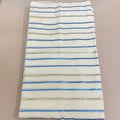 Lurex Cotton Fabric by Yard with Blue & Gold Metallic Stripes