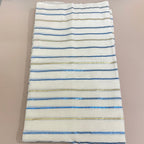 Lurex Cotton Fabric by Yard with Blue & Gold Metallic Stripes