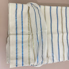 Lurex Cotton Fabric by Yard with Blue & Gold Metallic Stripes