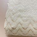 Fabric by Yard Premium Cotton with Beige Chevron Thread Embroidery