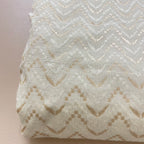 Fabric by Yard Premium Cotton with Beige Chevron Thread Embroidery
