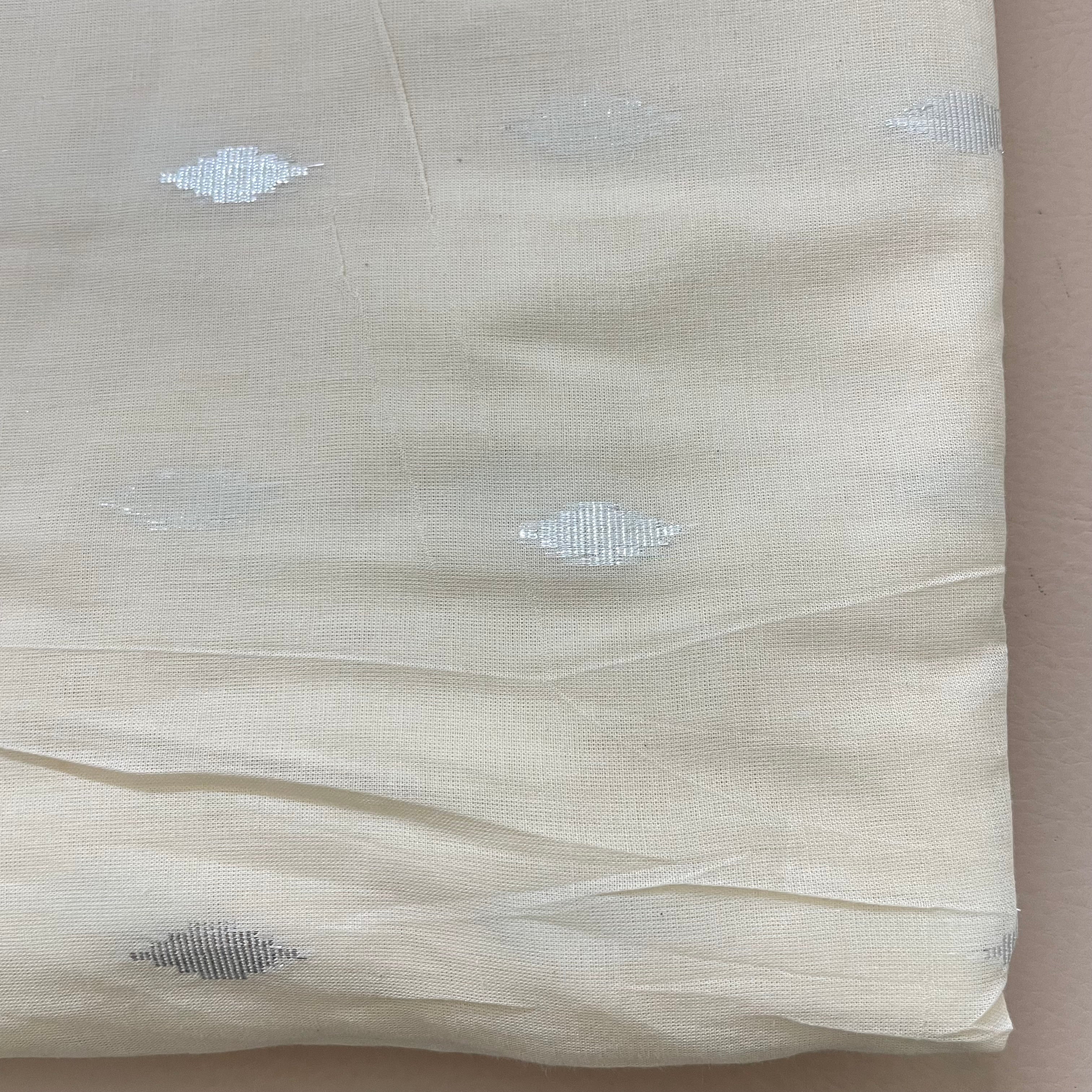 Silver Diamond Butis Cotton Blend Fabric by Yard