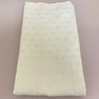 Off-White Cotton Blend Fabric with Silver Polka Dot Butis – By the Yard
