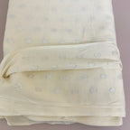 Off-White Cotton Blend Fabric with Silver Polka Dot Butis – By the Yard