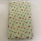 Floral Cotton Fabric by Yard – 42" Wide – Berry Pink & White Buds on Warm Beige
