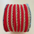 Red & Gold Decorative Trim Cord - 18 Yards
