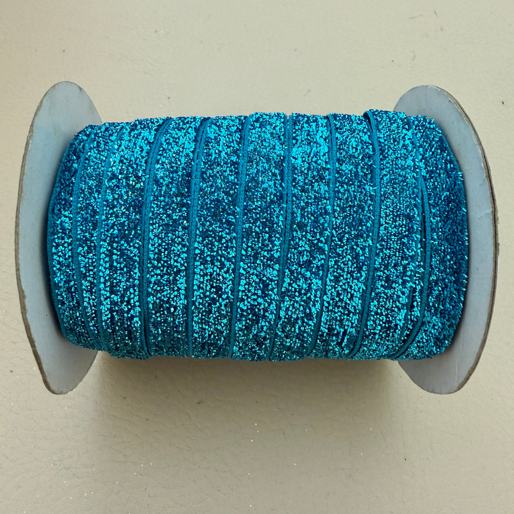 Teal Blue Metallic Glitter Trim Cord - 18 Yards