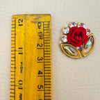 Rose & Gold Zardosi Patches Handcrafted Floral Rhinestone Appliques for DIY Crafts - 10 Pcs