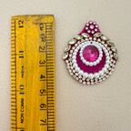Magenta Embellished Patches Handcrafted Kundan Style Tear Drop Appliques - 10 Pcs