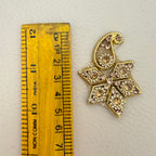 Gold Paisley Star Patches 5.5cm Handcrafted Rhinestone Appliques - 10 Pcs