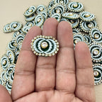 Oval Velvet Rhinestone Patches Emerald Green Crystal Appliques for DIY Crafts - 25 Pcs