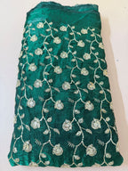Gold Zari Sequin Embroidered Georgette Fabric