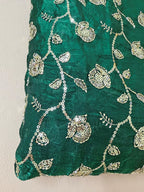 Gold Zari Sequin Embroidered Georgette Fabric