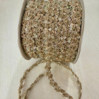 Gold Crystal Sequin Chain Lace Trim – 9 Yards Roll