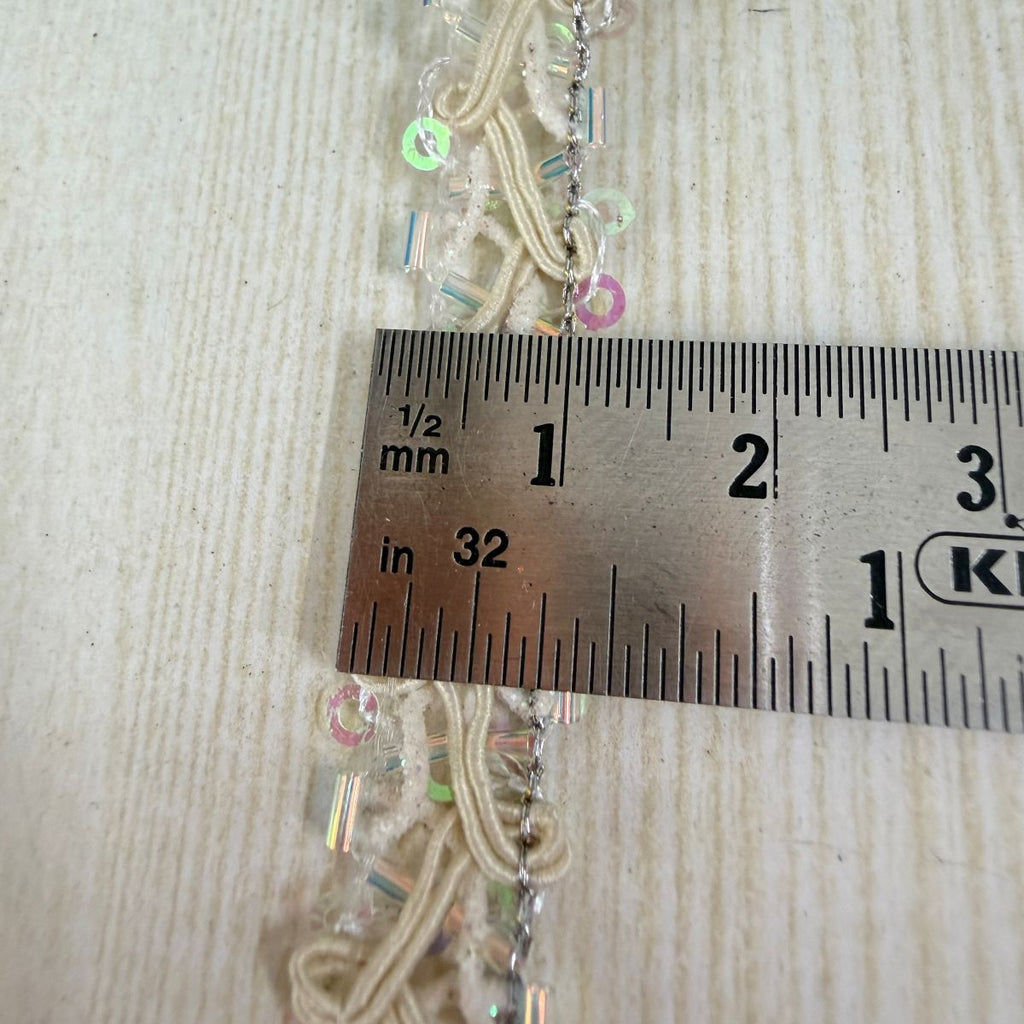 Cream Crystal Sequin Braid Lace Trim – 9 Yards Roll