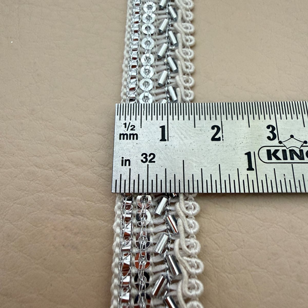 Silver Bugle Bead & Loop Gimp Lace Trim – Sold by the Yard
