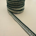 Green Silver Bugle Bead Gimp Lace Trim – 9 Yards Roll