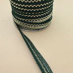 Green Silver Bugle Bead Gimp Lace Trim – 9 Yards Roll