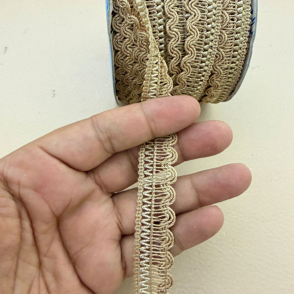 Gold Gimp Lace Trim – Wavy Rope Edge | Sold by the Yard