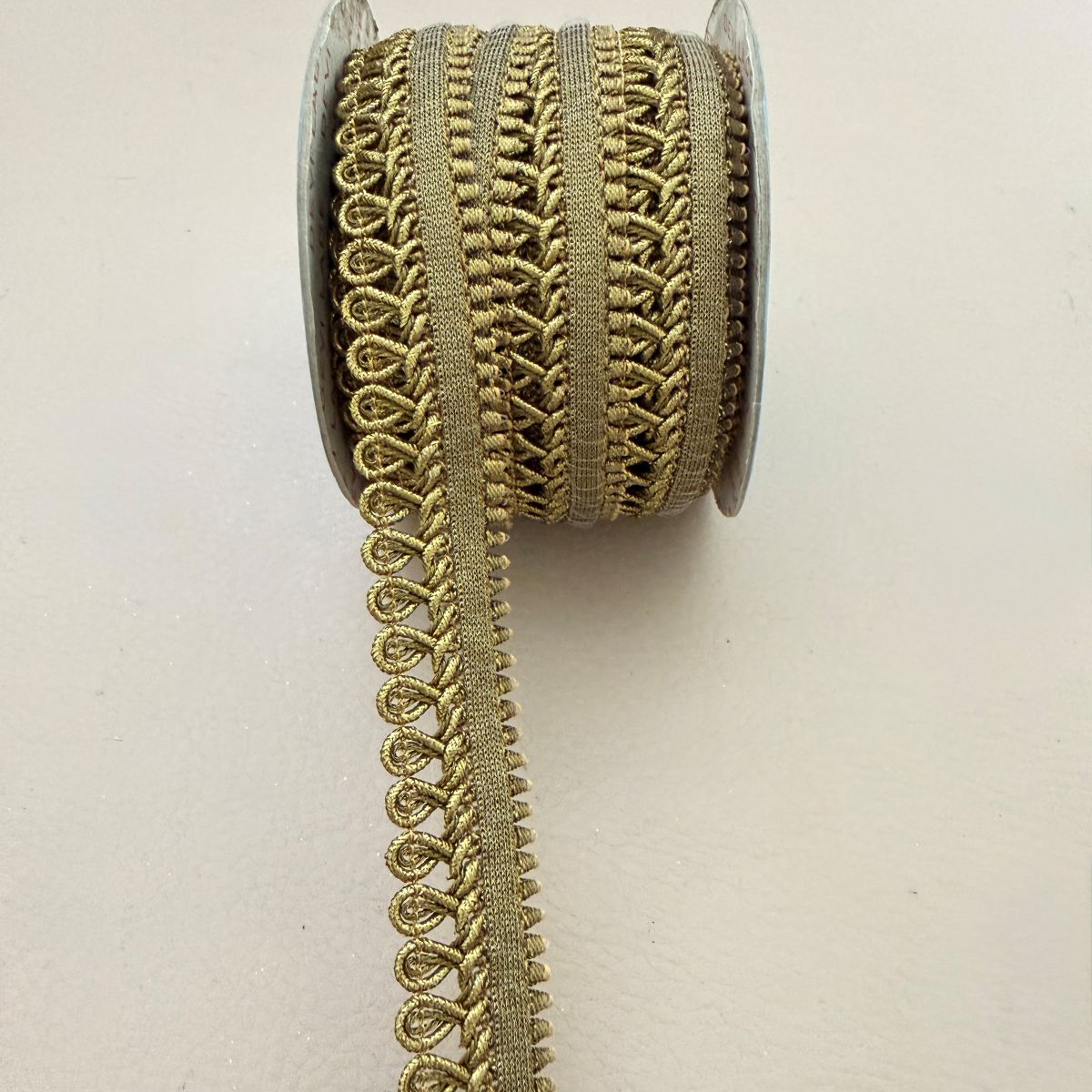 Antique Gold Gimp Lace Trim – Teardrop Loop Edge | Sold by the Yard